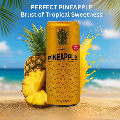 12 144 11.1 Oz Knashi Natural Essence Pineapple Juice W/Pulp - Can Rich In Vitamin C For Refreshment - Each W/ Calories