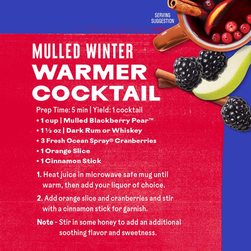 60 Oz (Pack 1) Ocean Spray Mulled Blackbery Pear Juice Drink, Fl Bottle