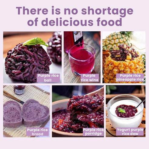MIHUNTANG 17.63oz Purple Rice New Rice in the season brown Purple glutinous rice Coarse Cereals