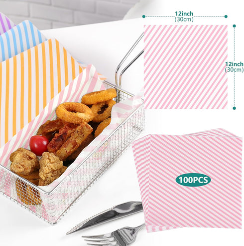 GeeRic 12 12 Inch, 100 2026 Mother's Day Waxed Deli Paper Sheets for Food * Pcs Food Basket Liners for Sandwiches