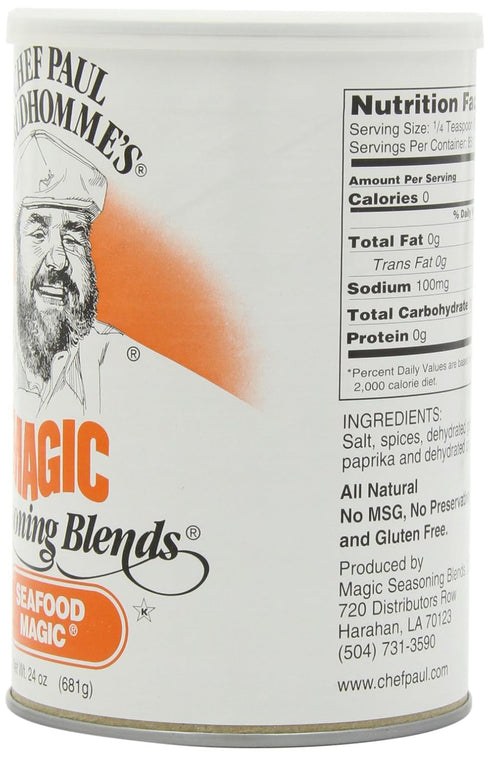 Chef Paul Prudhomme's 24-Ounce (Pack 2) Chef Paul Seafood Magic Seasoning, Canisters