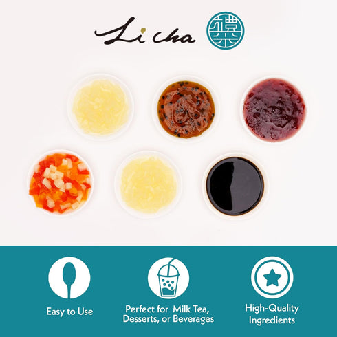 (3.3kg/7.3lbs Li Cha Grass Jelly Concentrated Juice Mix Bottle) | Topping for Bubble Milk Tea, Boba Beverages