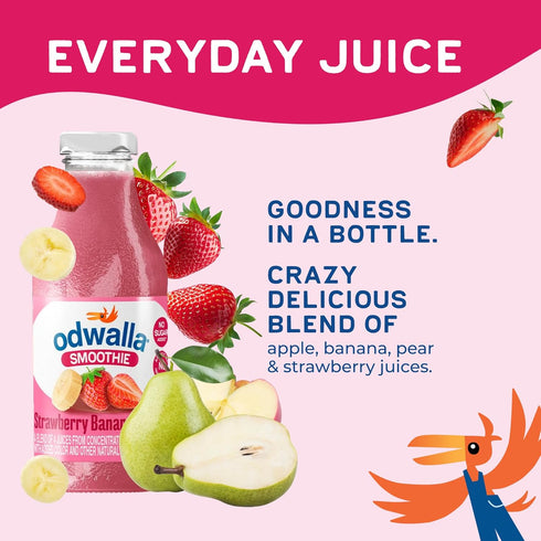 13.9 oz Odwalla Smoothie - Fruit Smoothie Mix Ready to Drink, Juice Blend, No Added Sugar, No preservatives - Glass