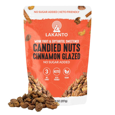 Lakanto Candied Nuts Cinnamon Glazed - No Sugar Added, Sweetened with Monk