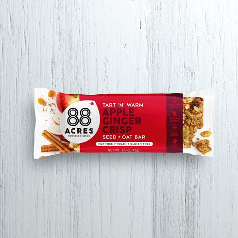 88 12 Count, Acres Granola Bars, Apple Ginger Crisp, School Safe, Allergen Free Seed & Oat Snack Bar, Gluten & Nut