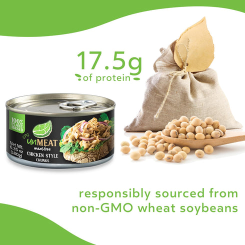3 pack unMEAT Plant Based Meat | Easy to Prepare Plant Based Protein | Vegan Meat with Less Calories, Chicken Style