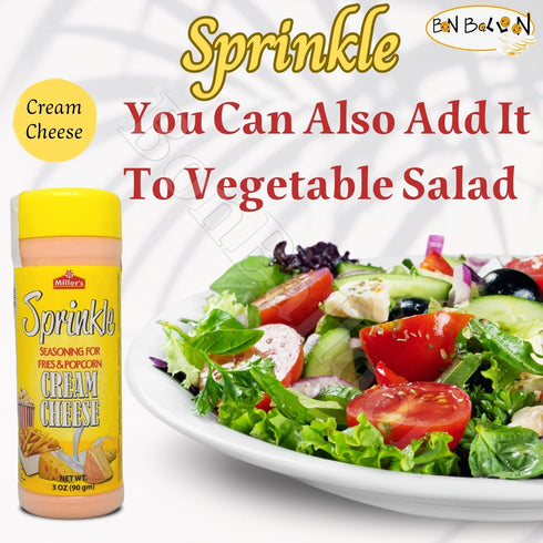 ?? Sprinkle Cream Cheese Seasoning for Fries and Popcorn - Natural Powder Spice (2 Pack = 6.35 oz / 180 gm)