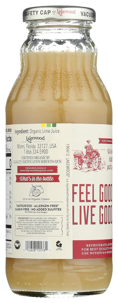 100% 12.5 LAKEWOOD Organic Pure Lime Juice, FZ
