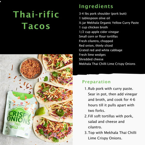 (3.52oz) (2.5oz) Mekhala Organic Gluten-Free Thai Green Curry Paste and Thai Chili Lime Crispy Onion Bundle