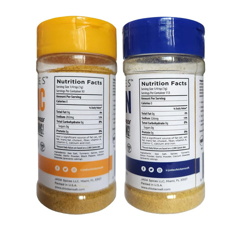 JADA Spices Chicken Salt Spice and Seasoning - Original, Turmeric Salt - Vegan, Keto & Paleo Friendly - Perfect for Cooking, BBQ, Grilling, Rubs, Popcorn and more