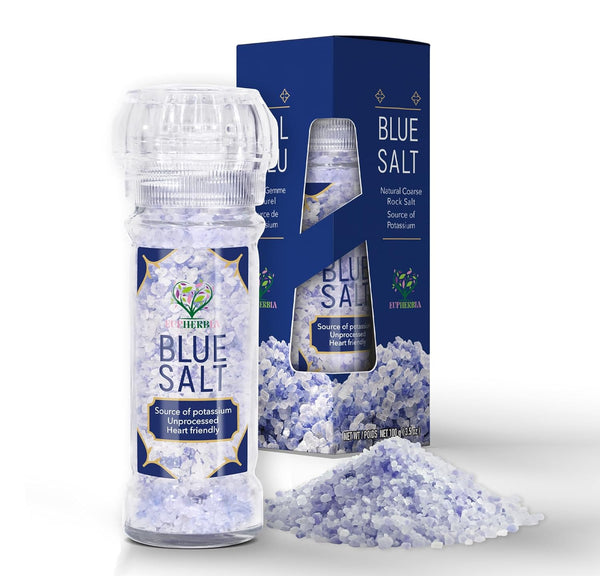 EUPHERBIA Blue Salt, Coarse, Rare Mineral Salt, High Potassium, Lower Sodium, Natural,