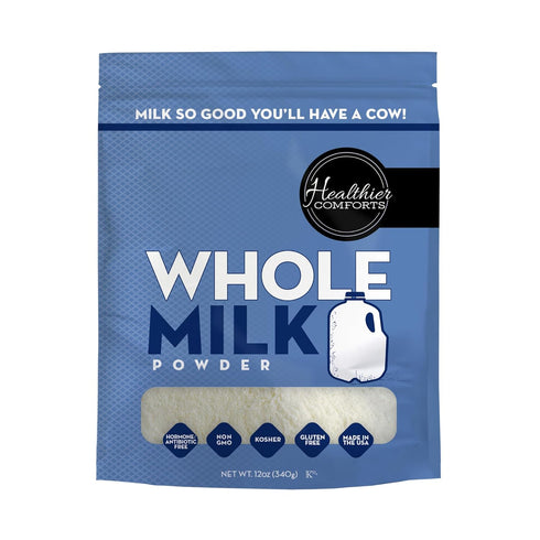Healthier Comforts Whole Milk Powder | Shelf Stable | Kosher, Gluten Free,