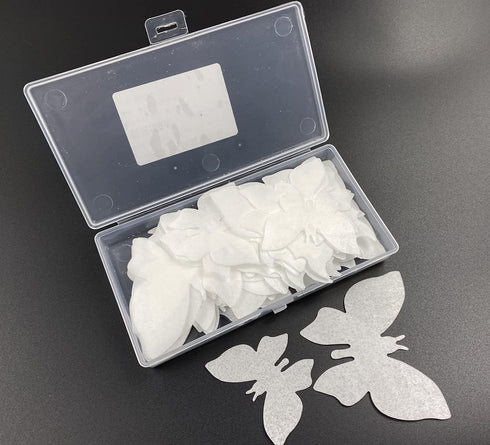 50Pcs Edible Wafer Cupcake Toppers, Cake DIY White Blank Butterfly Cake Decoration Birthday Mix Size