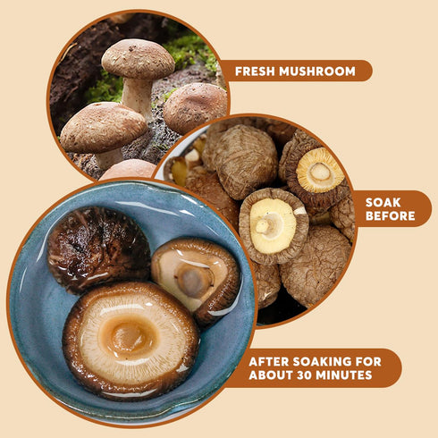 8 Oz ONETANG Natural Dried Shiitake Mushrooms - Premium Flavors |AAA Grade Extra Dry Mushrooms for Soups Sauces Pasta