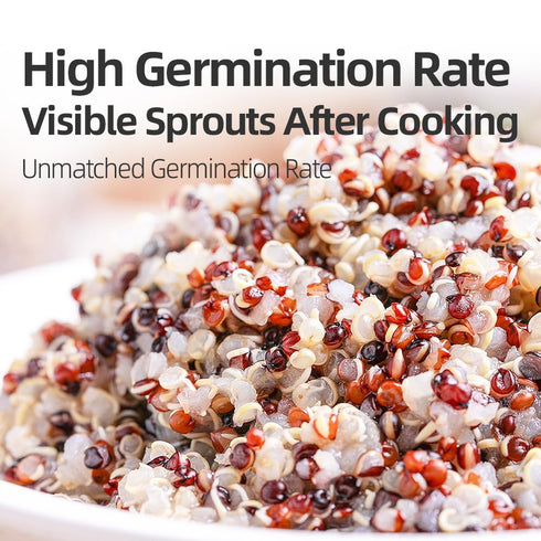 1:1:1 31.7 oz Tri-Color Quinoa, White Red Black Quinoa Grain for Salads, Bowls and Side Dishes, Blend, Jar