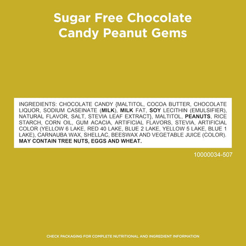 7.5 Russell Stover Sugar Free Chocolate Candy Coated Peanut Gems, Ounce Bag
