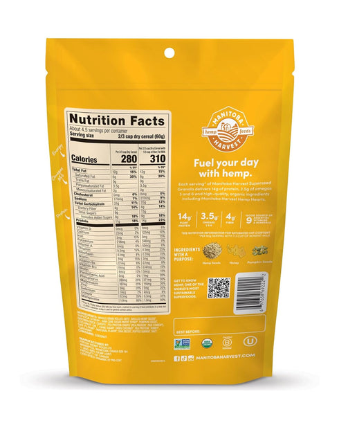 10 3.5 3 10 10 Oz, Packaging (Pack 2) Manitoba Harvest Hemp Yeah Granola, with g of Protein, g Omegas, g of Fiber