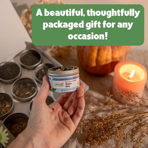 9 90 Set 9 Heavenly Tea Leaves Organic Assorted Loose Leaf Tea Gift Box (Approx. Cups of Tea) - Sampler of Teas