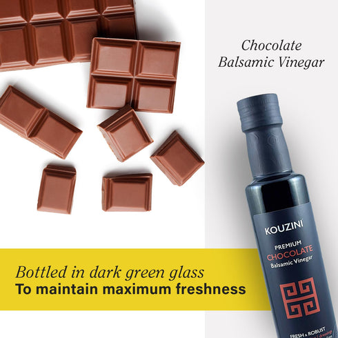 250ml Kouzini Ultra Premium Chocolate Balsamic Vinegar, Aged Balsamic Vinegars from Modena, Italy, Premium, Smooth