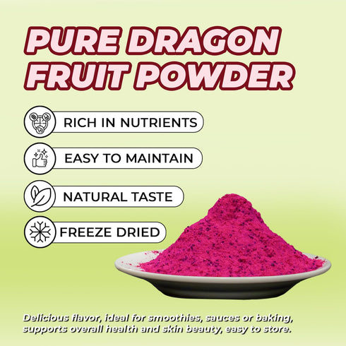 8Oz 100% DARLAC FARMS Freeze Dried Red Dragon Fruit Powder Real Pitaya Powder, No Sugar Added, Vegan & Gluten-Free