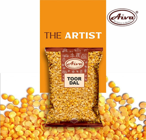(4) Aiva Toor Dal | Split Pigeon Peas | Dal | Red Split Lentils | Pois Cajans Casse | Natural
