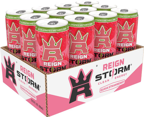 12 Oz Pack 12 REIGN Storm, Guava Strawberry, Fitness & Wellness Energy Drink, Fl |
