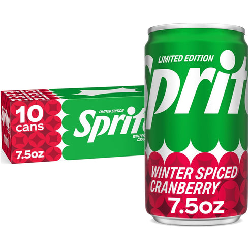 Sprite Winter Spiced Cranberry Soda Soft Drink Fridge Pack, 7.5 fl oz