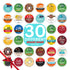 KUPIX Pack Brewers1 (30 Brand Name Variety Coffee Pods K Cup Sampler Flavored, Dark, Medium & light Roast. All the Top