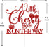 Sriburcio Summer Red Glitter A Litte Cherry is on the Way Cake Topper, Cherry Sweet Baby/Cherry Oh Baby, Funny Cherry
