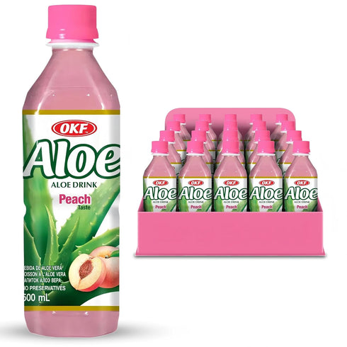 OKF Aloe Vera Drink Juice with Pure Aloe Pulp, Variety, 16.9 oz.