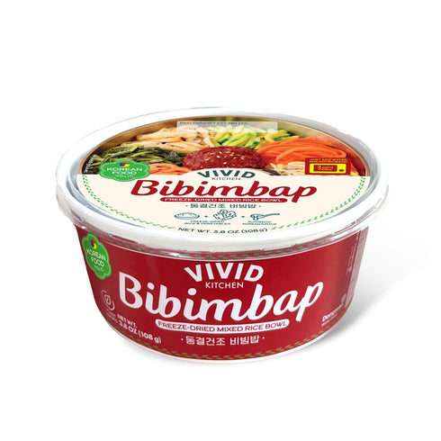 VIVID KITCHEN Freeze-Dried Bibimbap with Zero Sugar Sauce Plant-Based Korean Meal 3-Minute