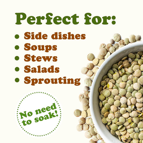 2.5 Food to Live - Whole Green Lentils, Pound Dried Raw Lentils, Sproutable, Kosher, Vegan. Rich in Dietary Fiber