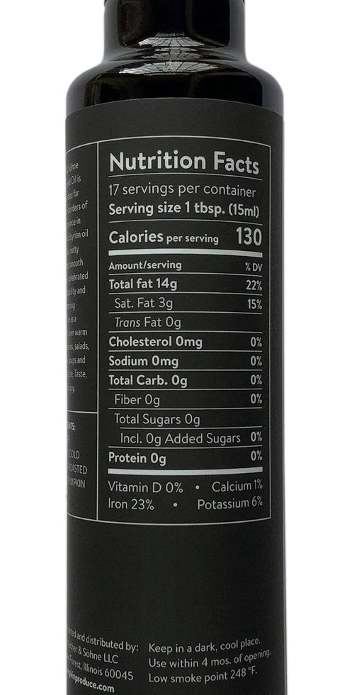 100% (8.4 OZ 250 ml) Schlacher & Soehne Styrian Pumpkin Seed Oil: Pure, Cold Pressed, Non GMO, Gluten Free, Vegan, May