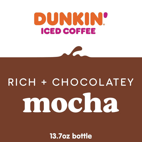 Dunkin' Donuts 13.7 oz, 12 Pack Dunkin' Mocha Iced Coffee Bottle, fl