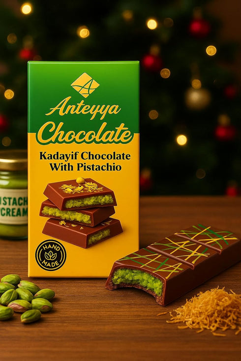 3.3 Oz (95 Dubai Chocolate Bar Pistachio, Crunchy Knafeh Chocolate Bar with Pistachio Cream and Kataifi, Viral Candy