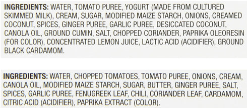 Sharwood's Indian Cooking Sauce 3 - Tikka Masala and Butter Chicken - Bottles