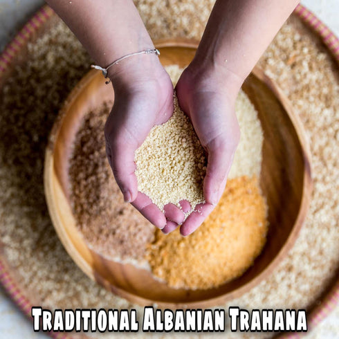 Jona Albanian 370g EGM Trahana from Korca Handmade Sour Trahana Pasta Made With Real Yogurt.