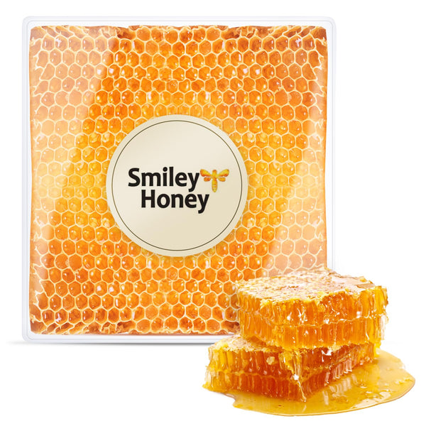 Smiley Honey, Classic Honeycomb, Hand Cut Squares, Honey Comb Casette, Raw and