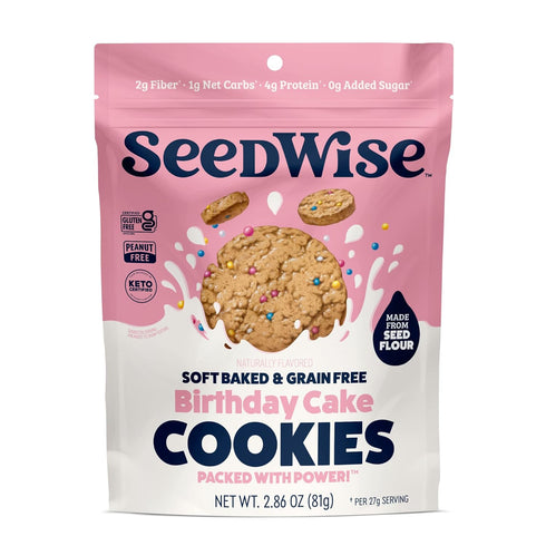 Ozery Bakery Seedwise - Birthday Cake Cookies, Soft Baked and Grain Free,