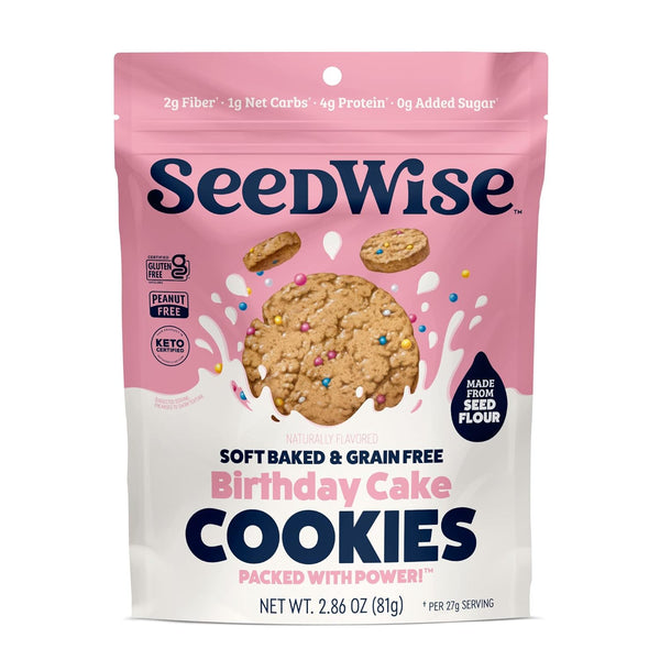 Ozery Bakery Seedwise - Birthday Cake Cookies, Soft Baked and Grain Free,