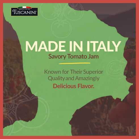 11.64 oz Tuscanini Savory Tomato Jam, | Savory Jam | Chutney Style Condiment | Italian Tomato Spread | Great