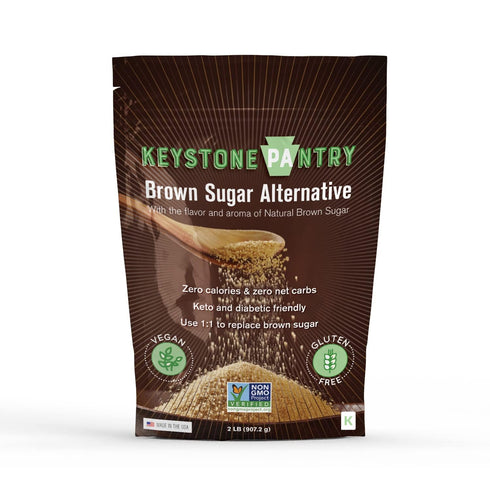 Keystone Pantry Sugar-Free Brown Sugar Substitute 2 LB Bag Naturally Sweetened with
