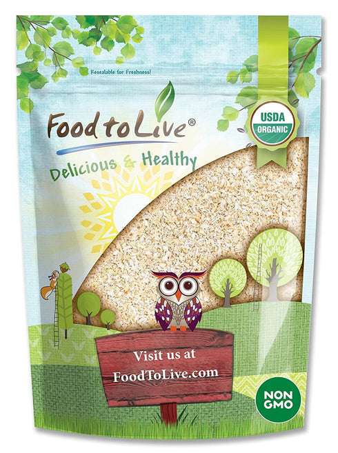 Food to Live Organic Oat Bran, 1 Pound Non-GMO, Kosher, Vegan, Bulk,