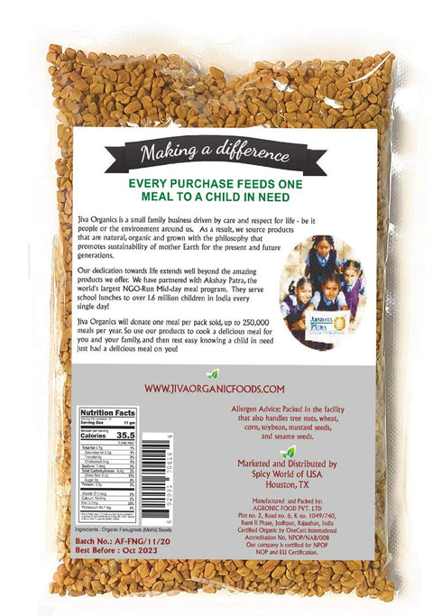 7 Jiva Organic Fenugreek Seeds Ounce Non-GMO, Gluten Free, All Natural Fenugreek Spice Organic Fenugreek Seeds for Hair