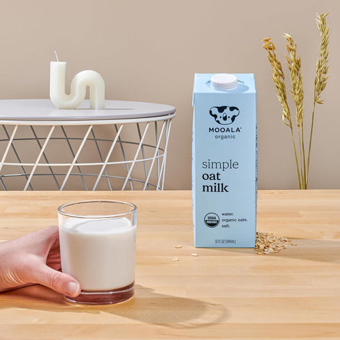 32oz 3 6 pack Mooala Organic Simple Oat Milk, - Ingredient, Shelf Stable, No Gums, No Oils, No Fillers, Non-GMO, No