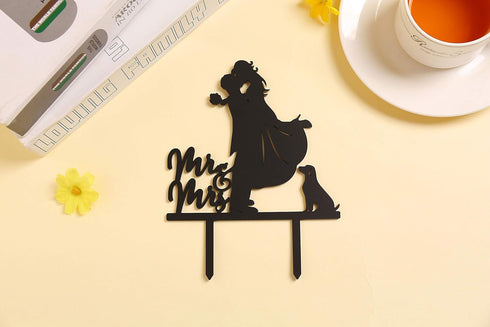 LOVENJOY 5.3" Wedding Cake Topper with Dog, Gift-Boxed for Celebrations