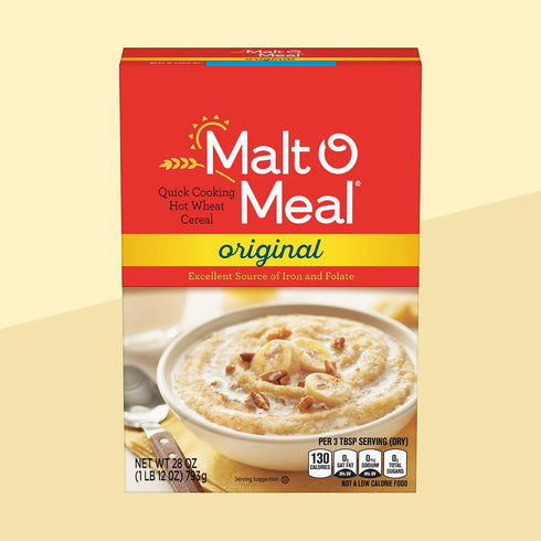 28 (Pack 4) Malt-O-Meal, Original Malt-O-Meal Hot Breakfast Cereal, Quick Cooking, Ounce Box
