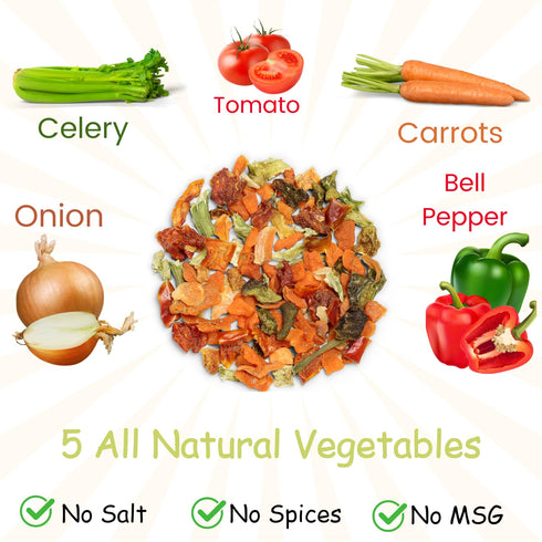 24 Oz (1.5 Lb) Deluxe Dried Vegetable Soup Mix by Its Delish, Jumbo Container of Dehydrated Vegetables for Soup