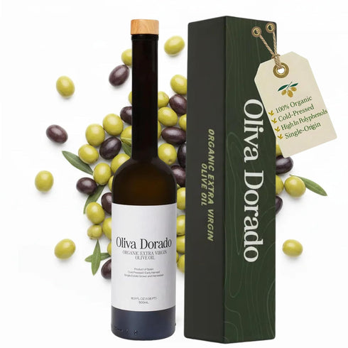 Oliva Dorado Organic Extra Virgin Olive Oil, 100% Unrefined & Cold Pressed,