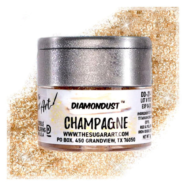 Champagne Edible Glitter by The Sugar Art for Drinks, Cocktails, Cake Decorating, 4g, 100% Food-Safe, Vegan